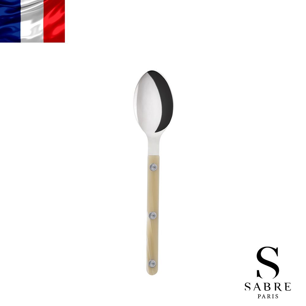 【Sabre Paris】Bistrot復古酒館混合材質系列-亮面茶匙-隕石白