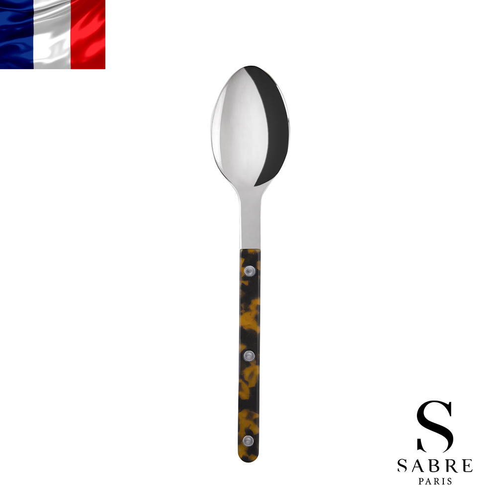 【Sabre Paris】Bistrot復古酒館混合材質系列-亮面主餐湯匙-玳瑁