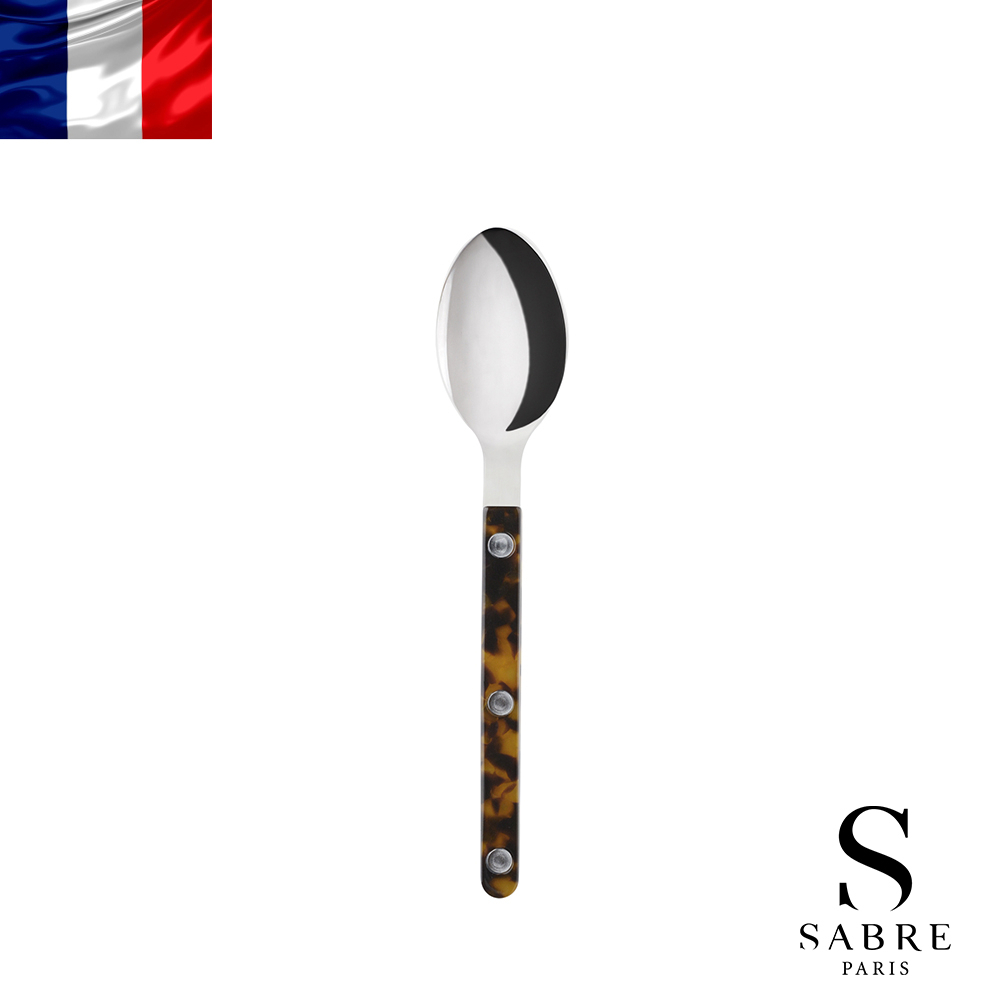 【Sabre Paris】Bistrot復古酒館混合材質系列-亮面茶匙-玳瑁