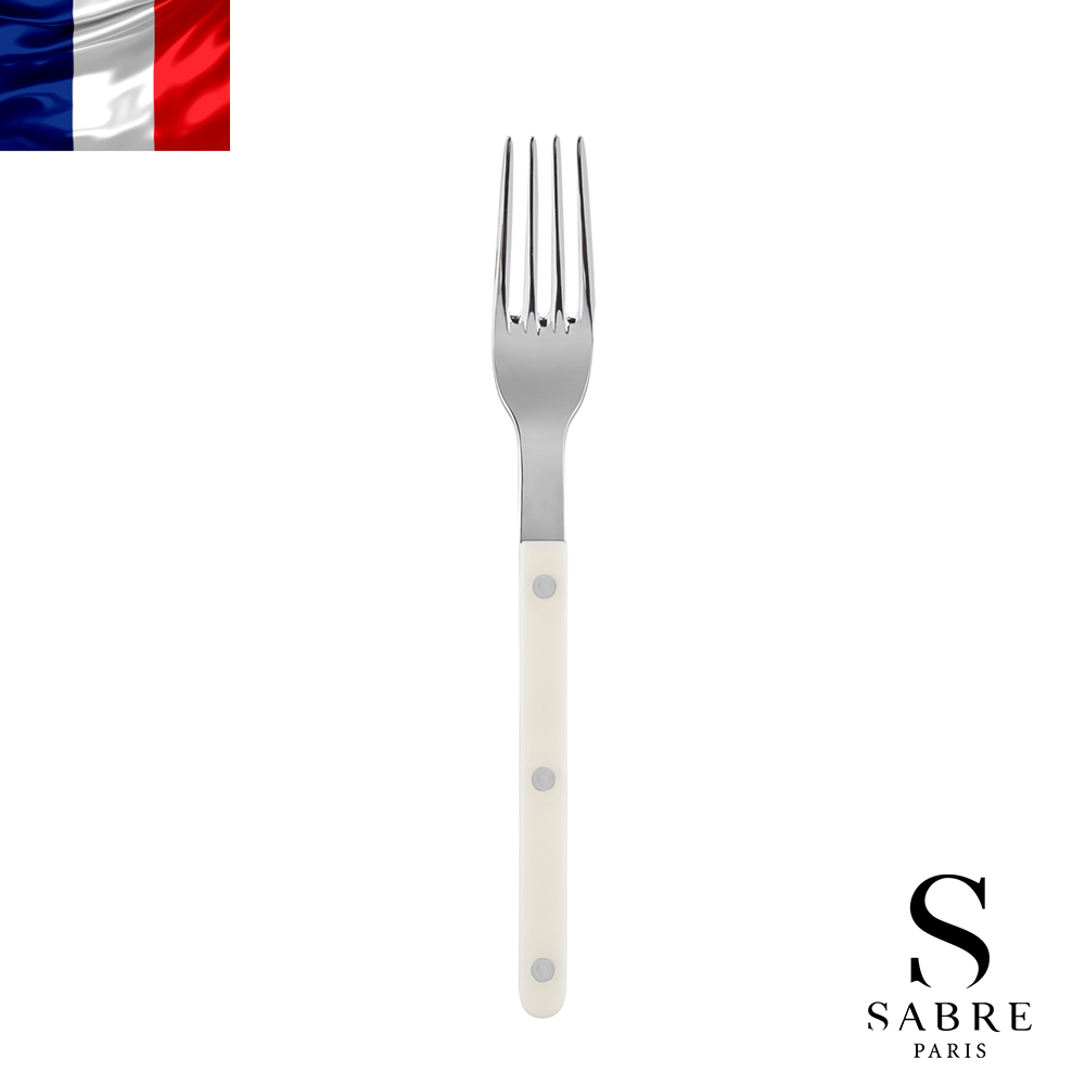 【Sabre Paris】Bistrot復古酒館純色系列-亮面主餐叉-象牙白