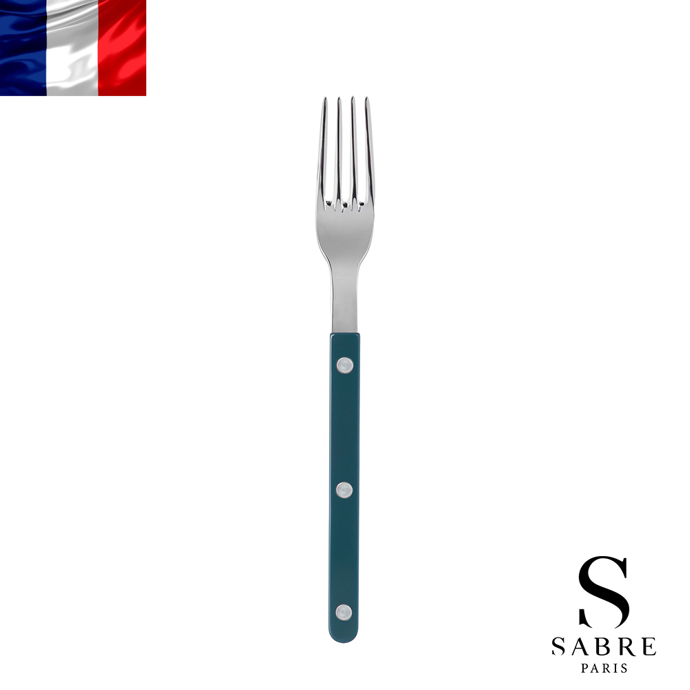 【Sabre Paris】Bistrot復古酒館純色系列-亮面主餐叉-湖水藍