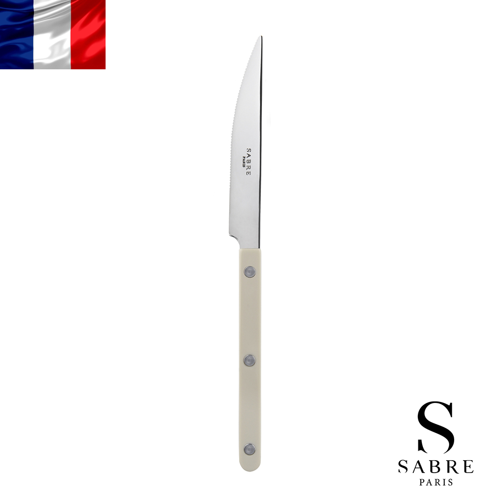 【Sabre Paris】Bistrot復古酒館純色系列-亮面主餐刀-卡其