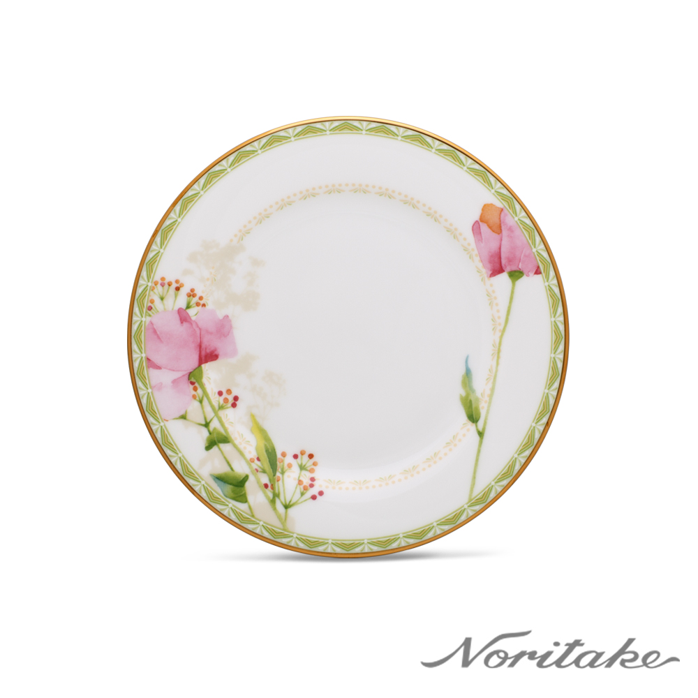 【Noritake】湖畔花語金邊-點心盤16.2CM