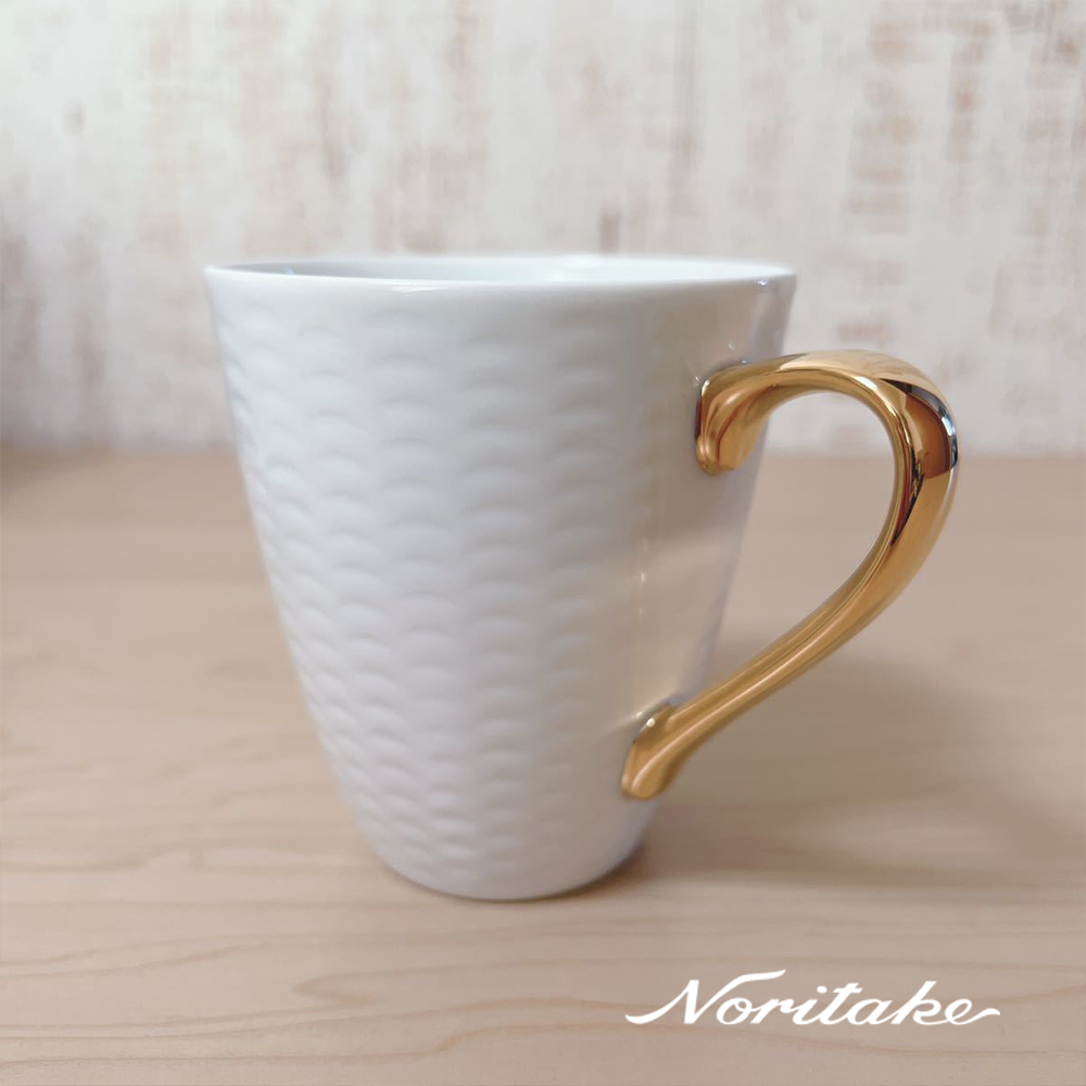 【Noritake】極簡系列-馬克對杯組(金)禮盒