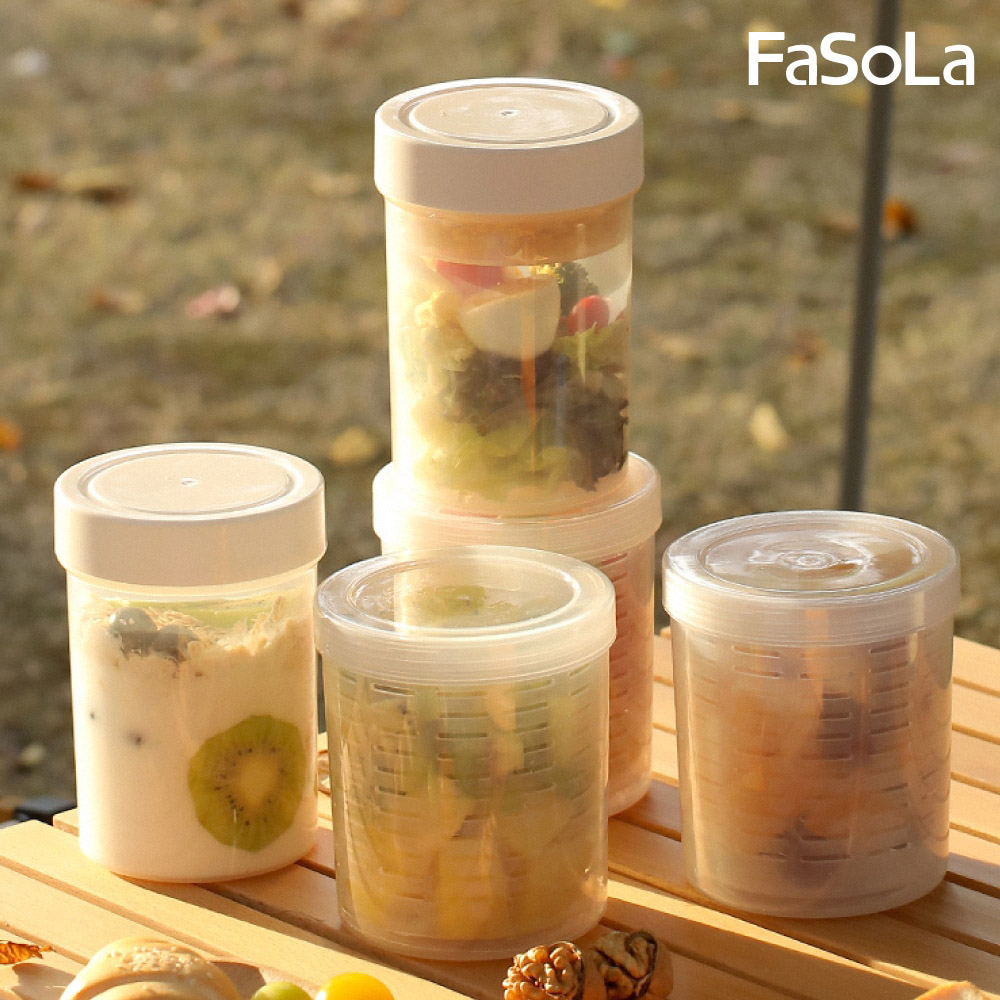 FaSoLa 便攜式PP保鮮雙層水果 沙拉罐