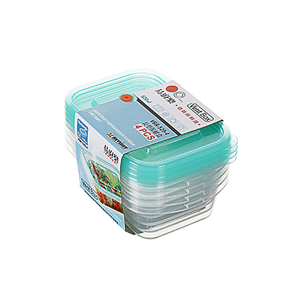 易廚樂長型保鮮盒/儲物盒/冷藏盒520ml(4入)