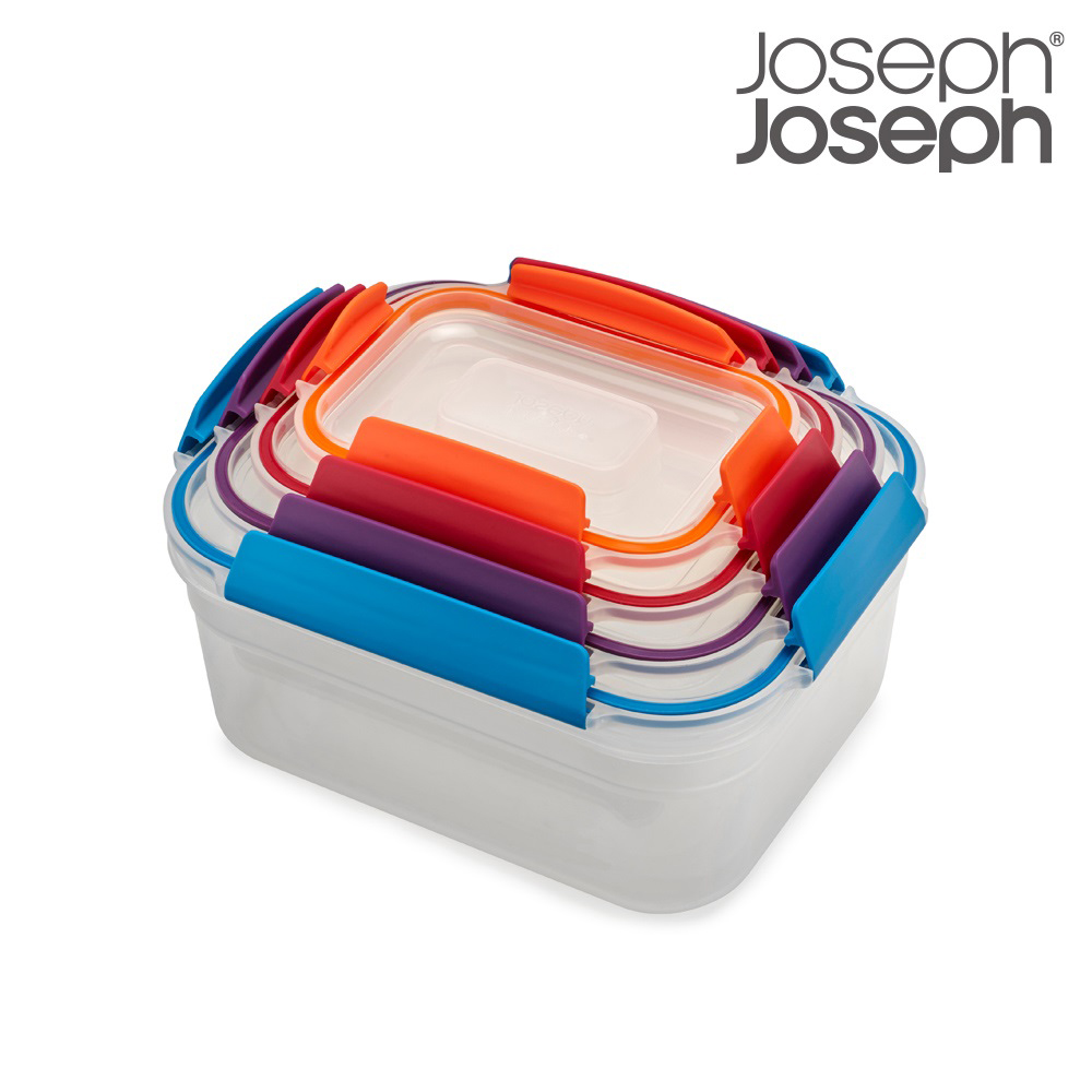 【英國Joseph Joseph】 Nest系列 堆疊保鮮盒四件組-繽紛