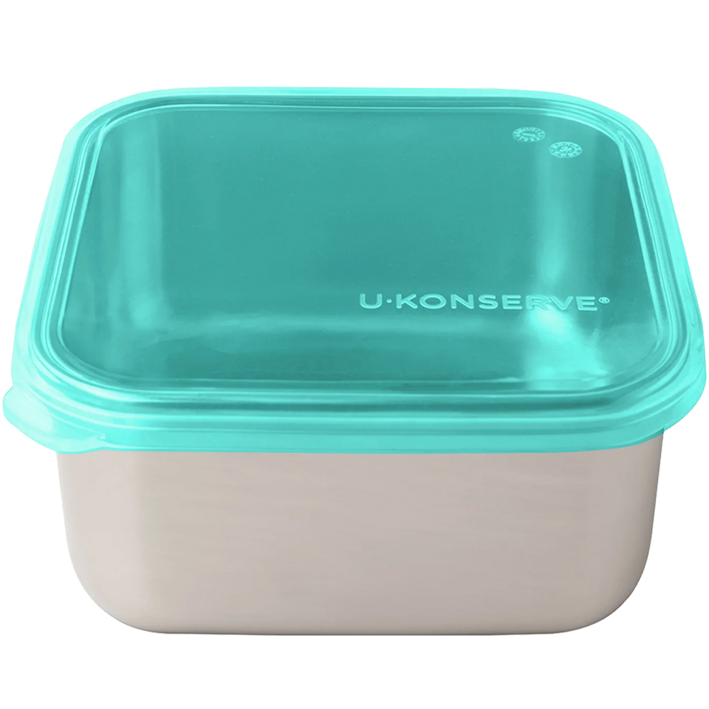 美國 U-Konserve 優康 經檢驗食品安全等級 304 不鏽鋼保鮮盒/便當盒 1500ml_島青色_UKS003