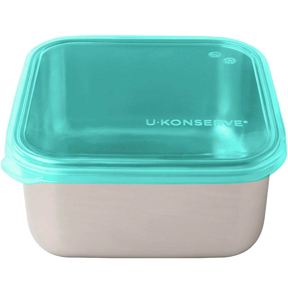 美國 U-Konserve 優康 經檢驗食品安全等級 304 不鏽鋼保鮮盒/便當盒 1500ml 島青色 UKS003