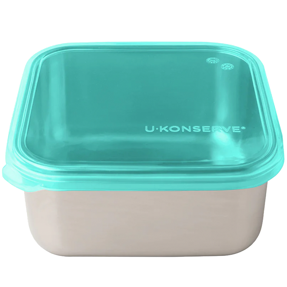 美國 U-Konserve 優康 經檢驗食品安全等級 304 不鏽鋼保鮮盒/便當盒 900ml 島青色 UKS006