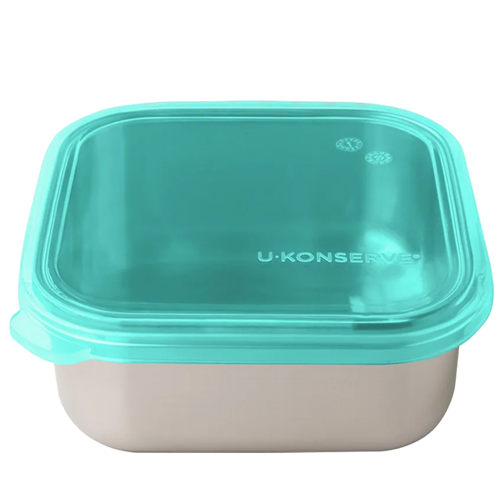 美國 U-Konserve 優康 經檢驗食品安全等級 304 不鏽鋼保鮮盒/便當盒 450ml_島青色_UKS009
