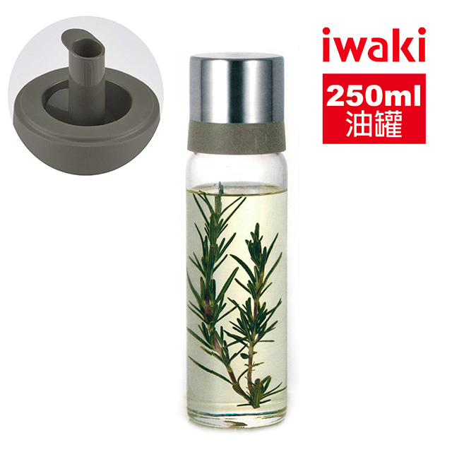 【iwaki】日本耐熱玻璃不鏽鋼蓋油罐250ml