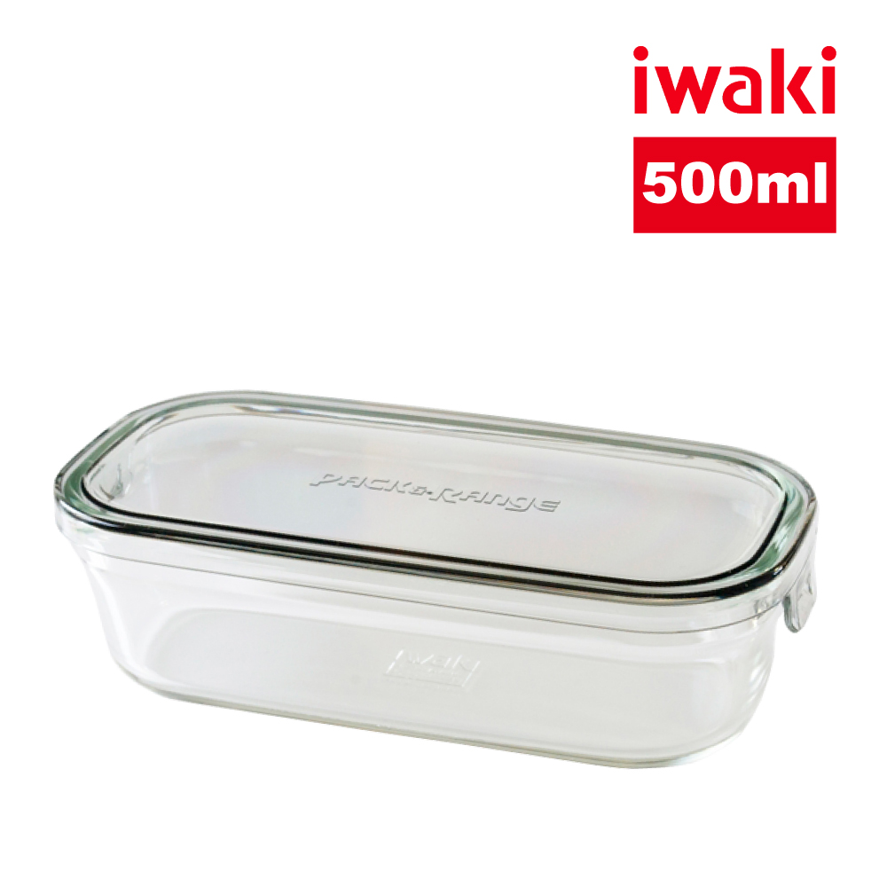 【iwaki】日本耐熱玻璃微波保鮮盒(灰蓋)-500ml