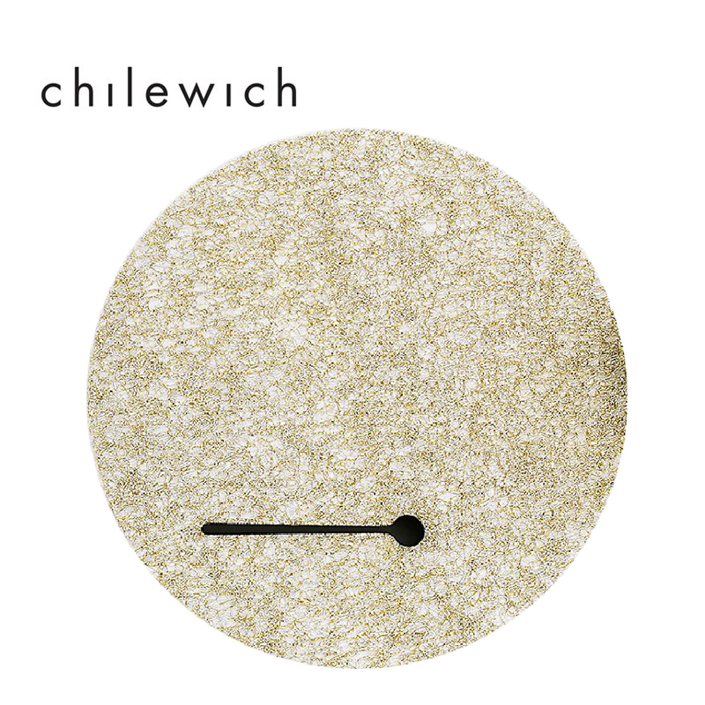 美國Chilewich Metallic Lace金屬蕾絲圓形餐墊39cm-金