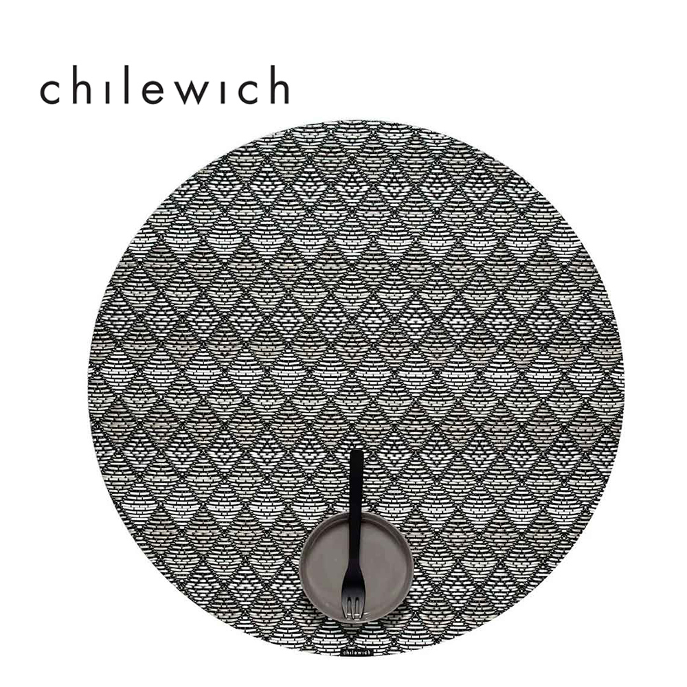 美 Chilewich-風箏編織Kite系列圓餐墊-38cm-月光/MOONLIGHT