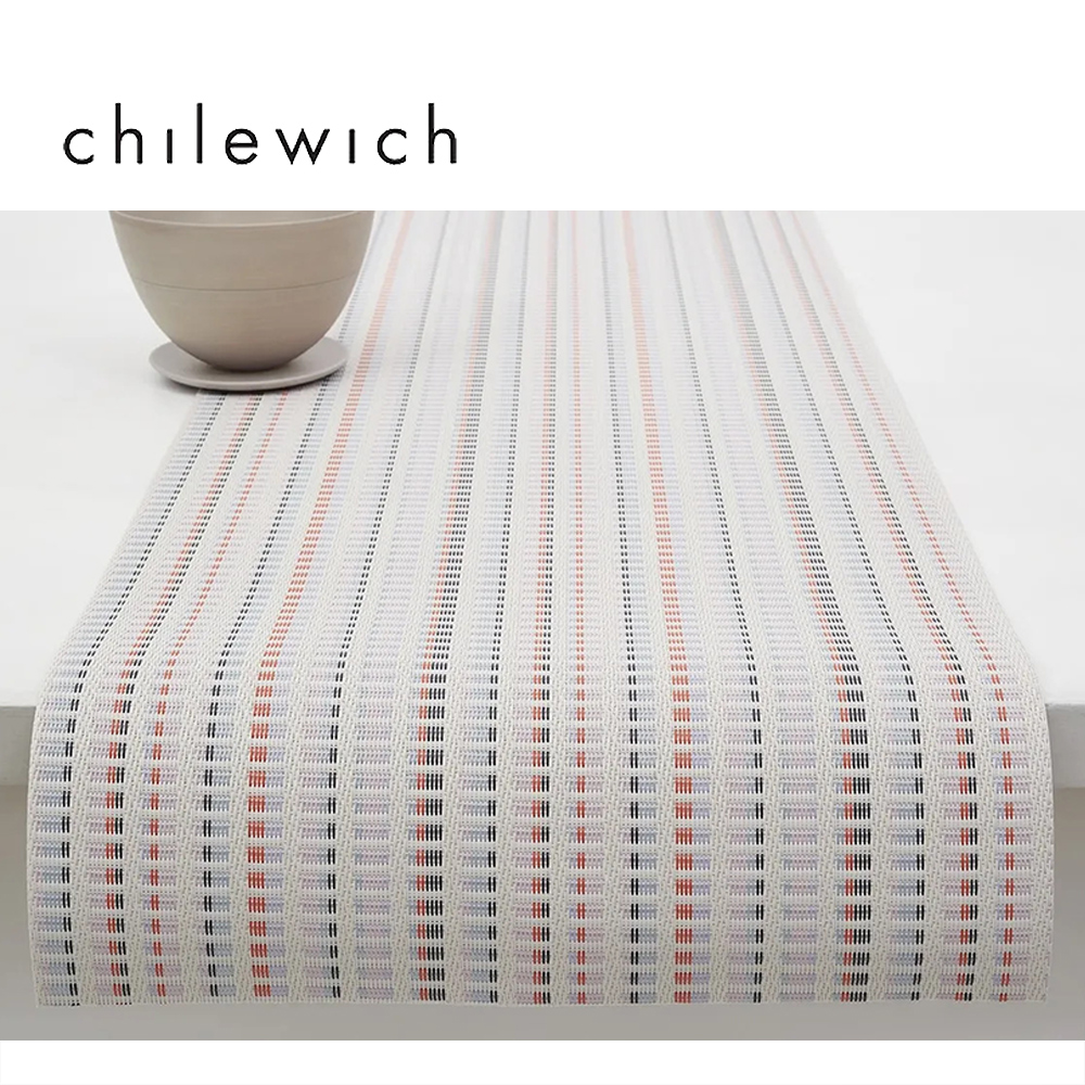 美Chilewich-Tambour系列-長桌旗 36×183 cm (白色/POP)