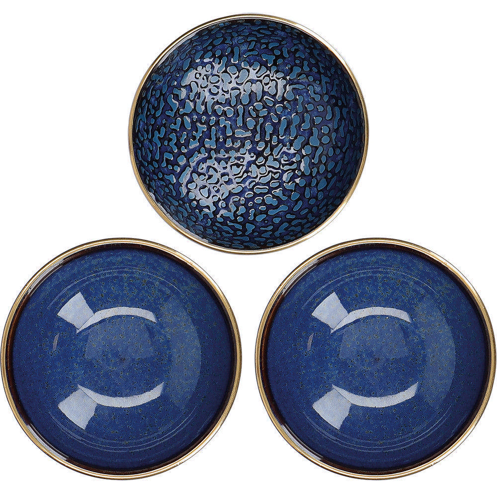 《CreativeTops》陶瓷醬料碟3件(靛藍8cm)