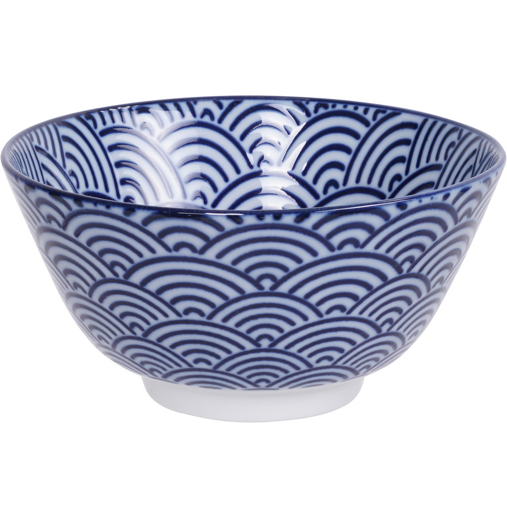 Tokyo Design 瓷製餐碗(浪紋藍12cm)