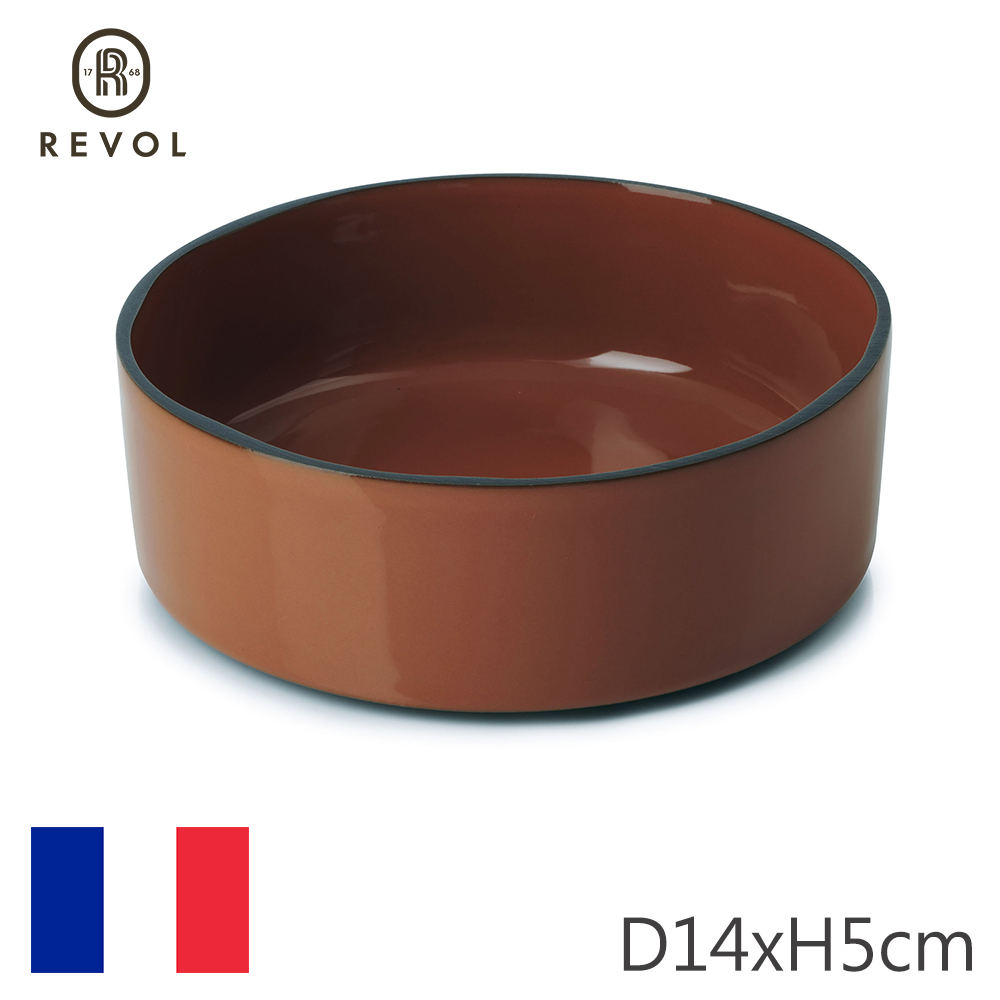 【REVOL】法國CRE湯碗D14cm-橘