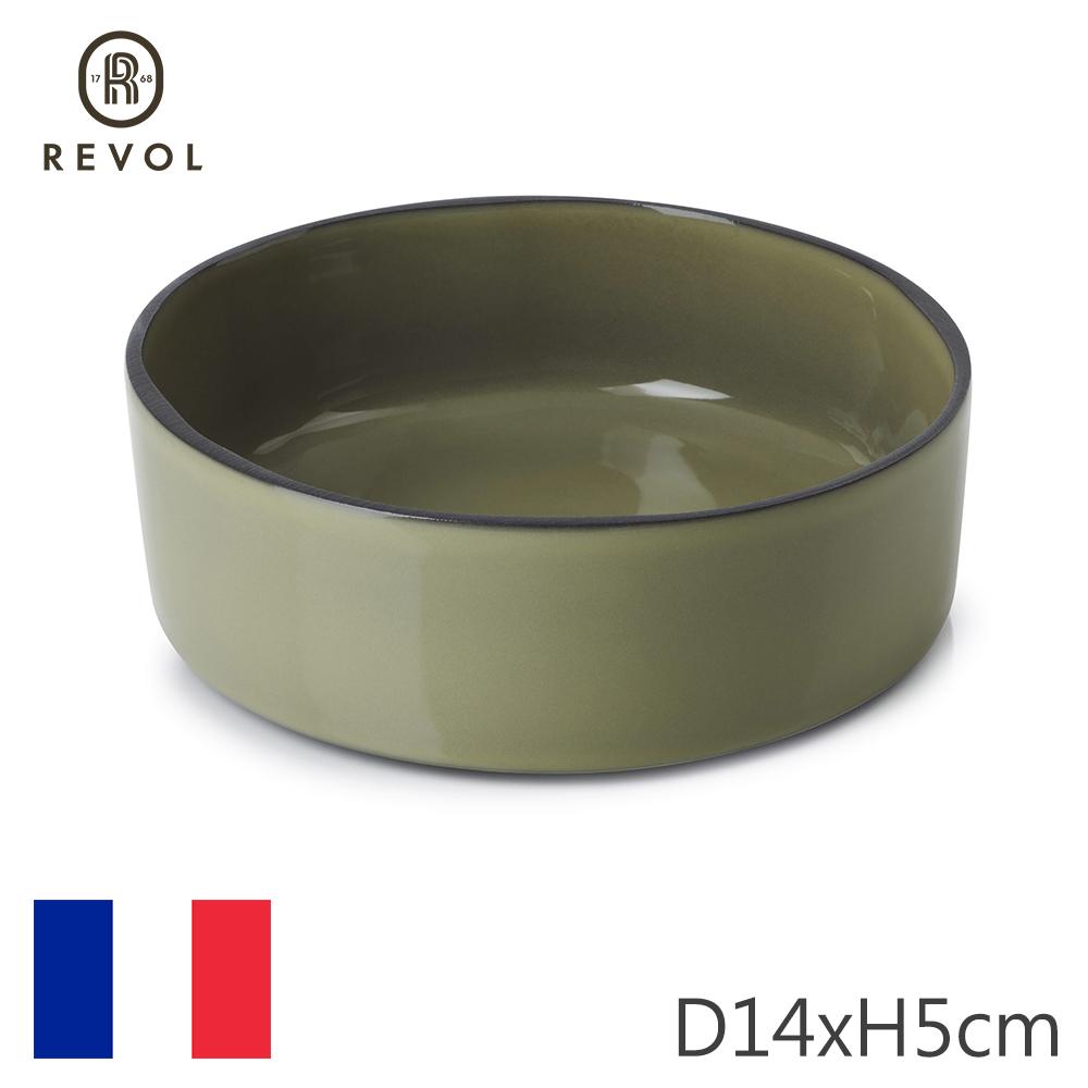 【REVOL】法國CRE湯碗D14cm-淺軍綠