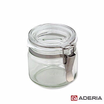 【ADERIA】日本進口抗菌密封扣環保存玻璃罐500ml