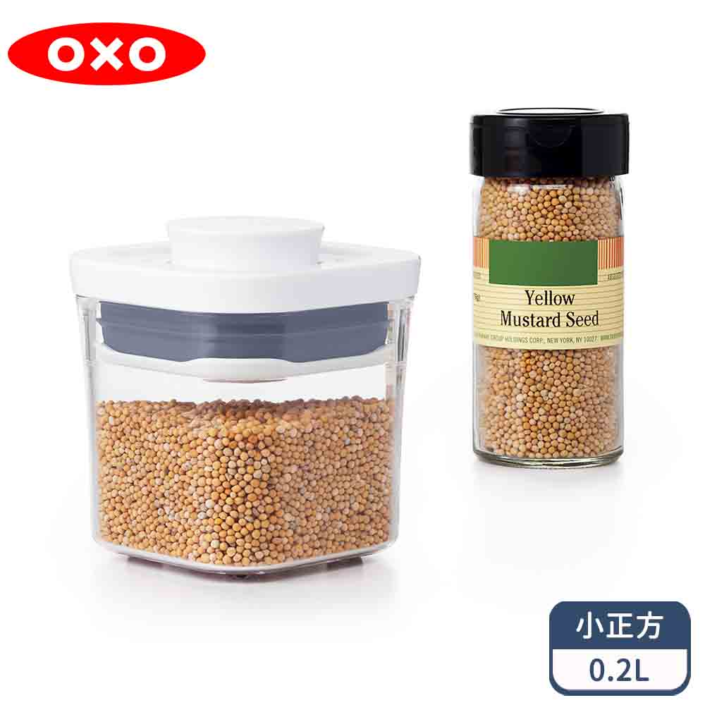 OXO POP小正方按壓保鮮盒0.2L