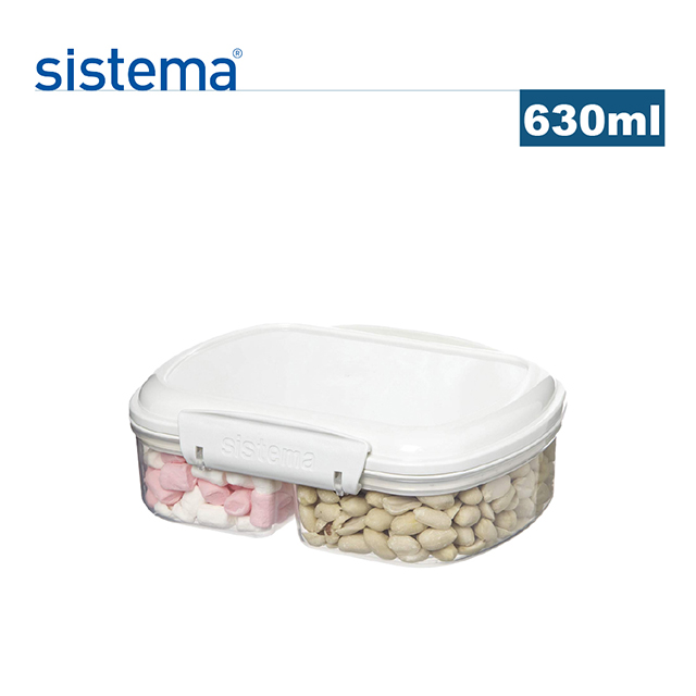 【sistema】紐西蘭進口烘焙扣式分隔保鮮盒(630ml)