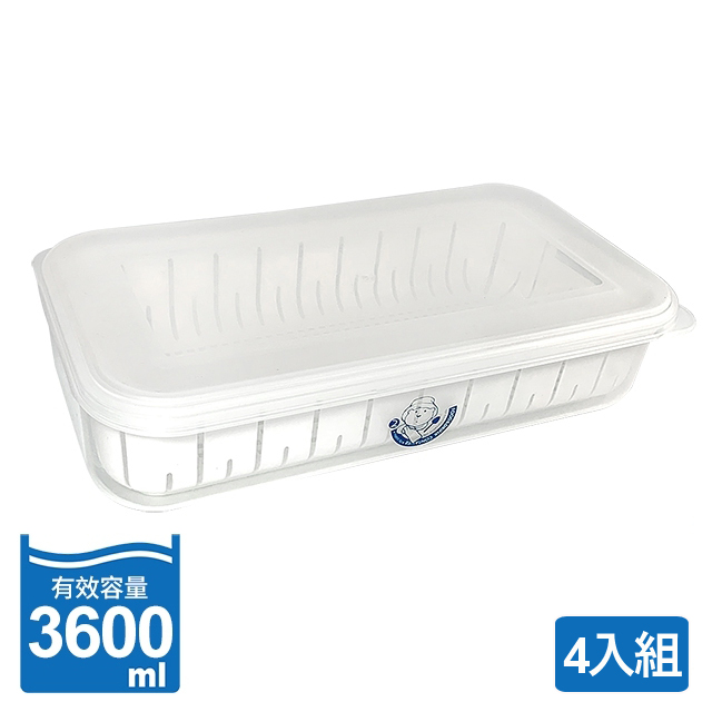 7號甜媽媽濾水保鮮盒-3600ml(4入組)