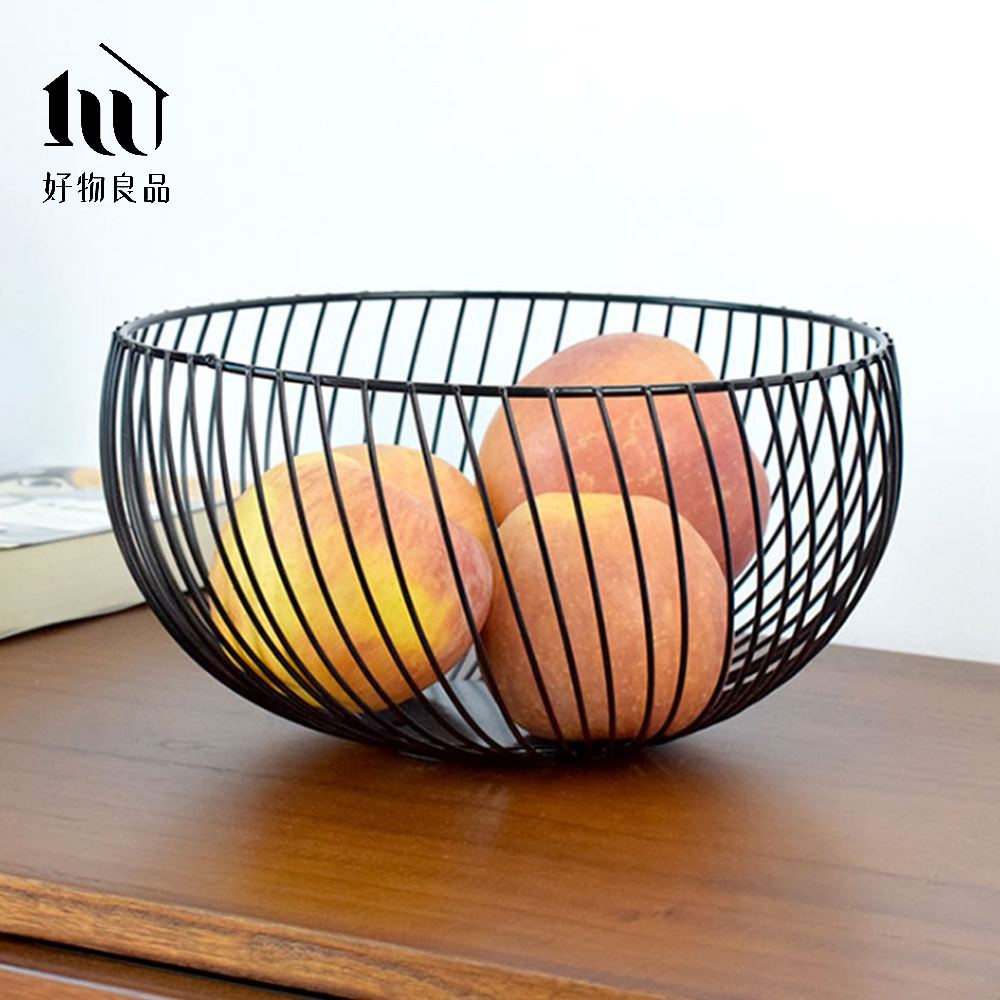 【好物良品】北歐簡約幾何家用客廳餐桌收納籃(圓盆款)