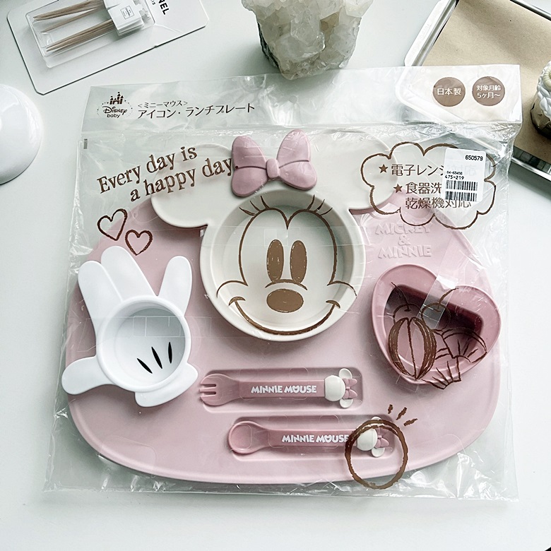 日本製 迪士尼 米奇 米妮 副食品 兒童餐具組 造型餐具