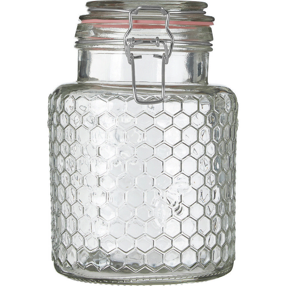 Premier 蜂巢扣式玻璃密封罐(粉1.3L)