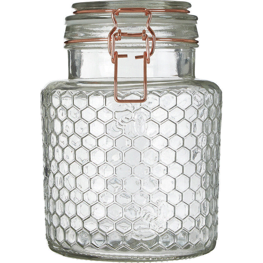 Premier 蜂巢扣式玻璃密封罐(玫瑰金1.3L)