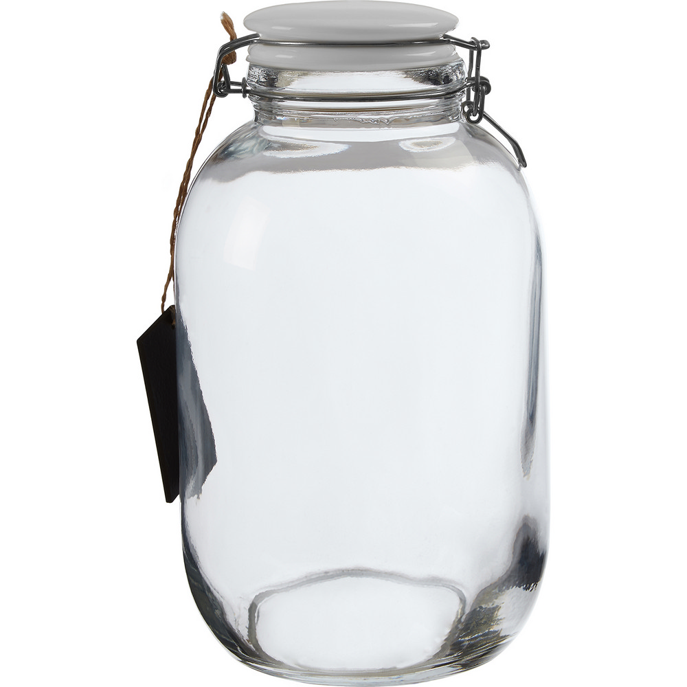 Premier 標記扣式玻璃密封罐(白3.2L)