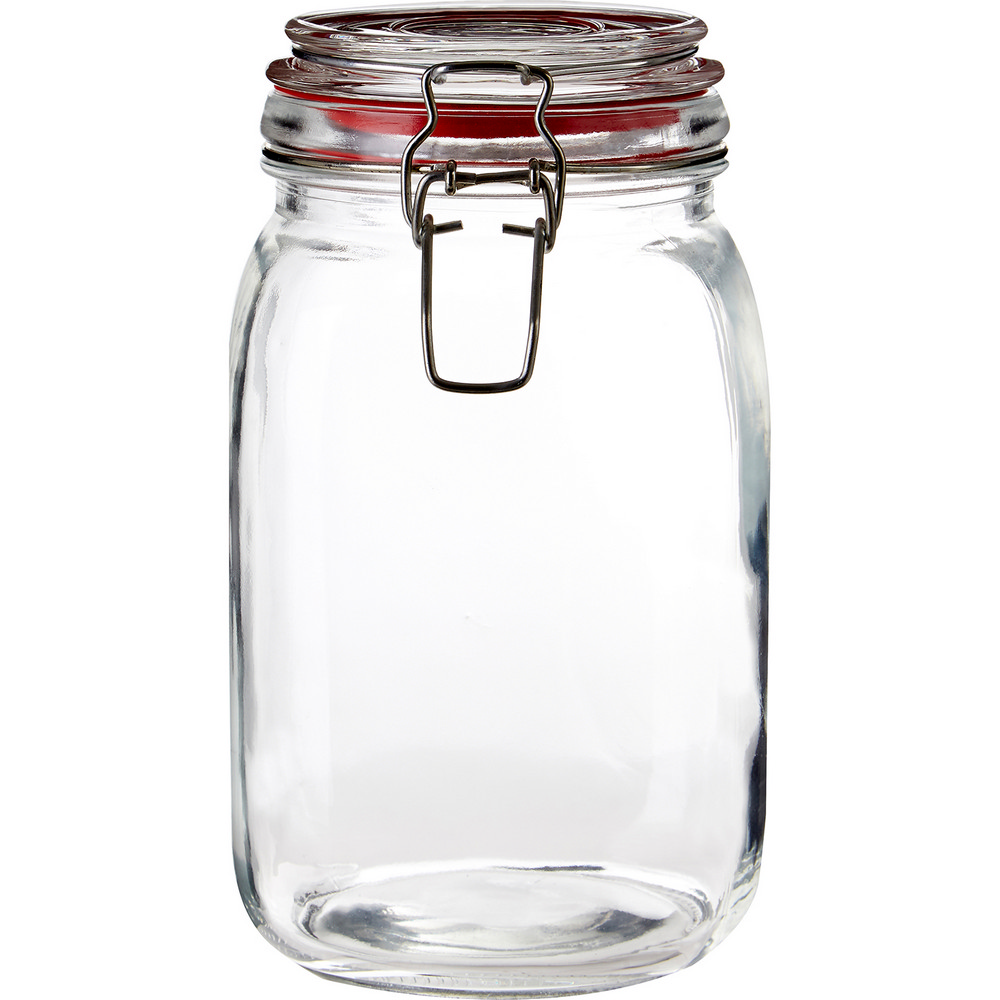 Premier 扣式玻璃密封罐(紅1.5L)
