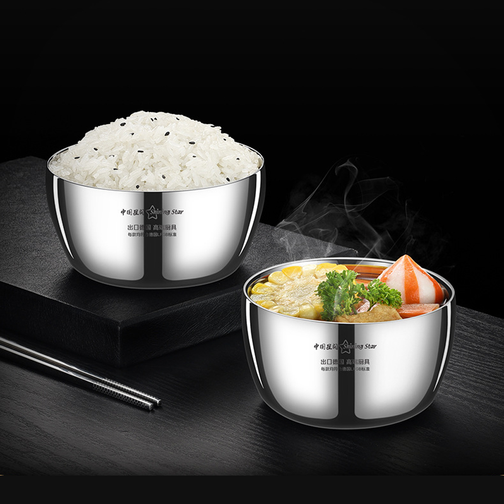 PUSH!餐具用品不銹鋼碗316雙層隔熱防燙湯碗防摔飯碗(2入一組裝)E180-1