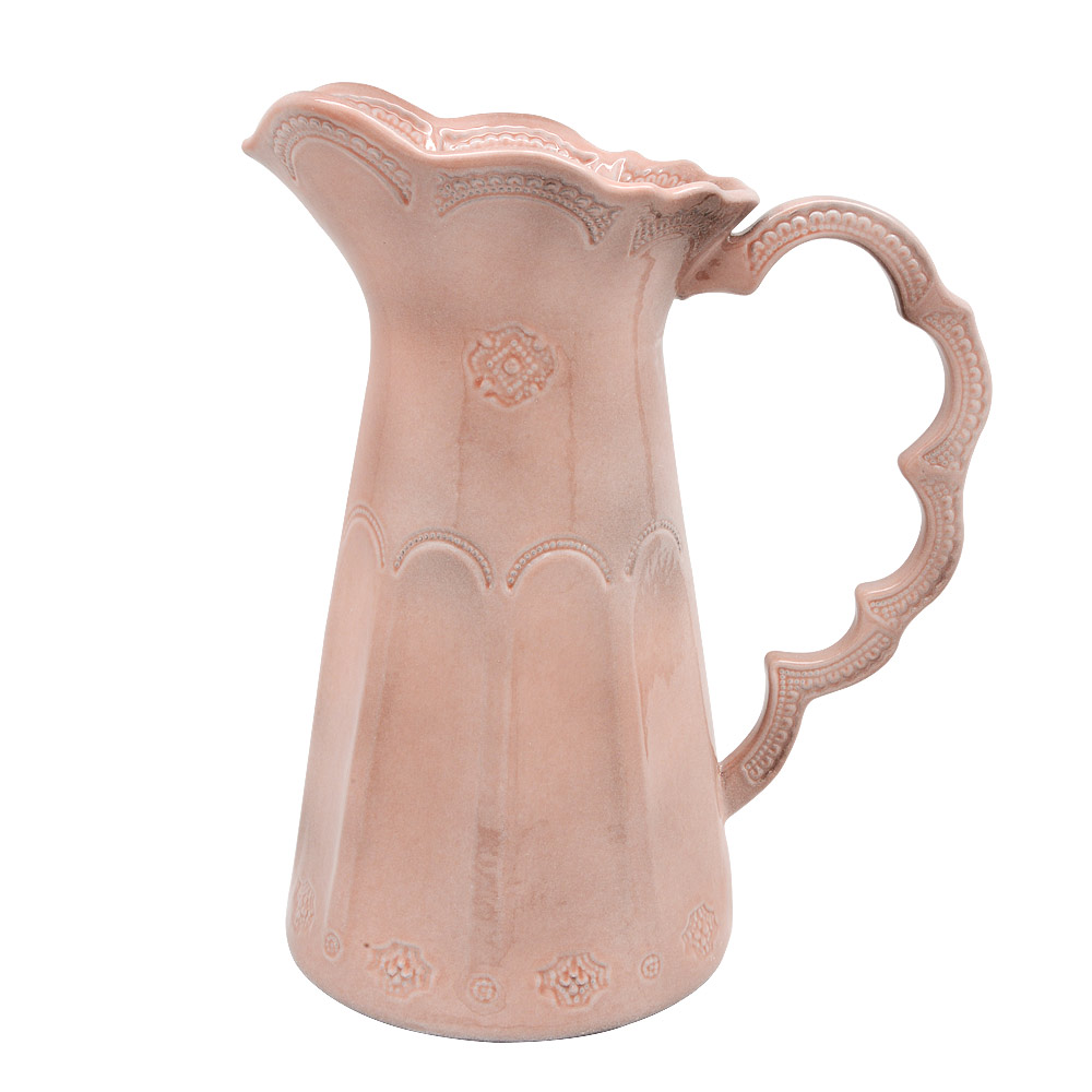 義大利VBC casa-手工浮雕蕾絲系列（粉紅色）21x32cm水罐花瓶