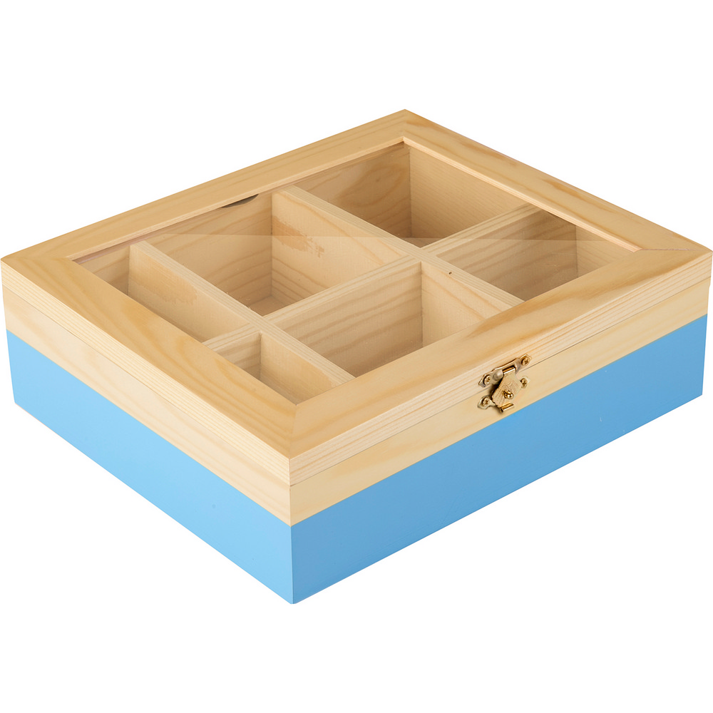 《IBILI》6格木質茶包收納盒(藍)