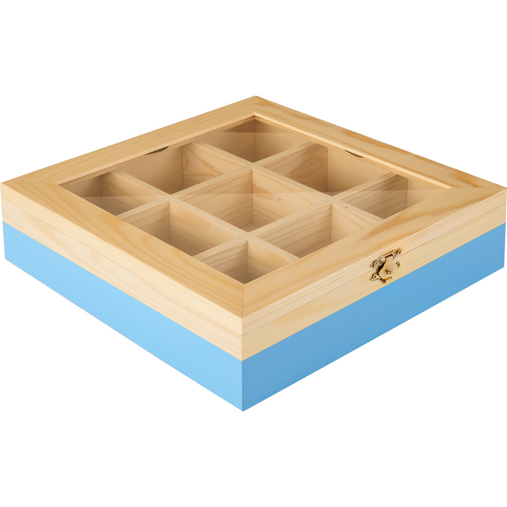 《IBILI》9格木質茶包收納盒(藍)