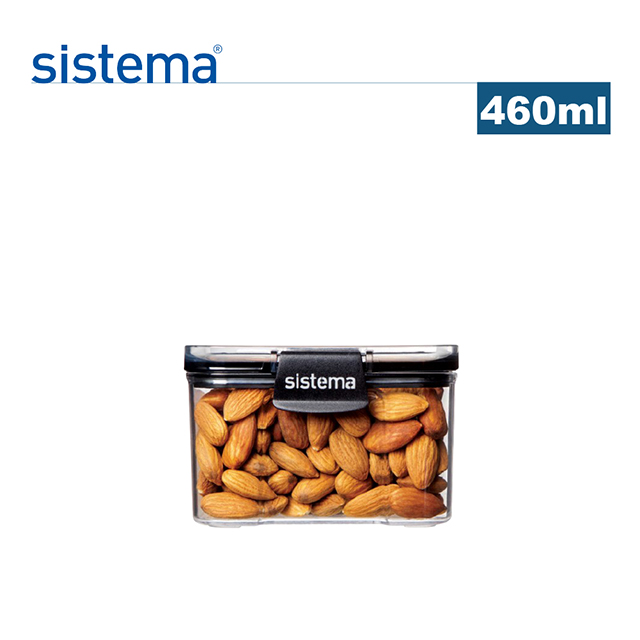 【sistema】紐西蘭進口Tritan方型密封罐(黑)-460ml