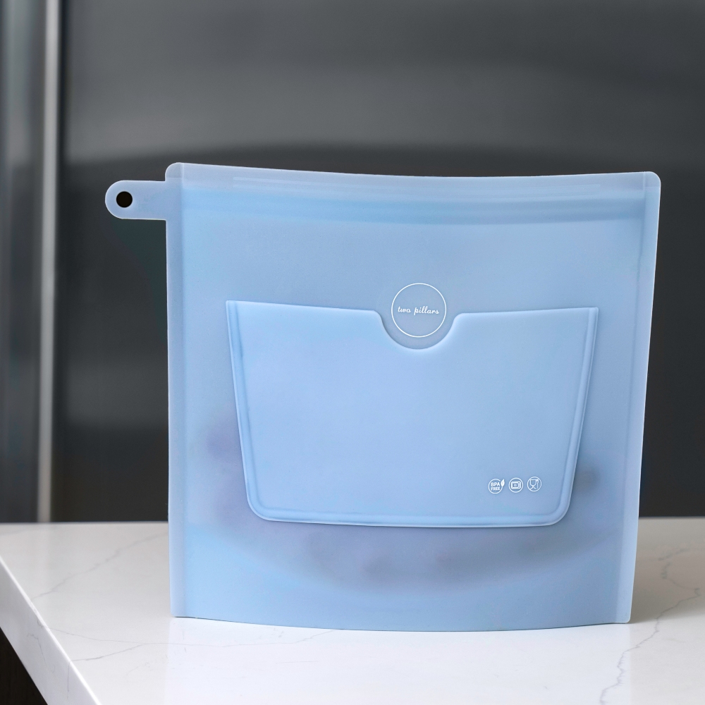 美國ZipBag易包 - 白金矽膠密封袋 | 大袋(L) - 清新藍 | 最懂你需求的矽密袋進化版!