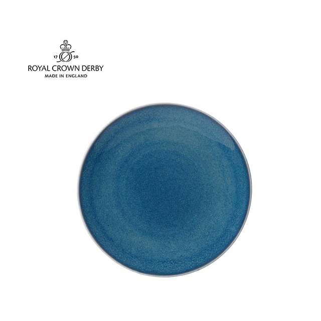英國Royal Crown Derby-Art Glaze藝術彩釉系列-21CM點心盤-滄藍