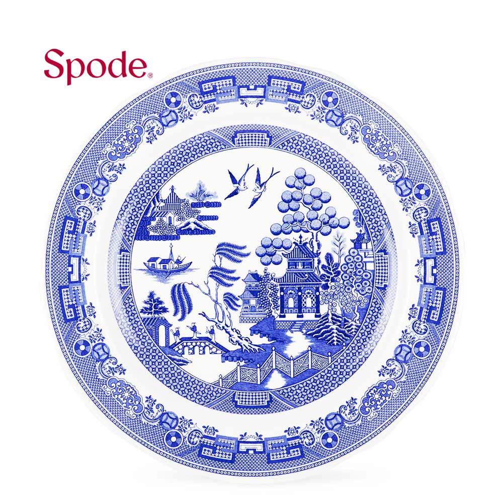 【絕版】英國Spode-Blue Room 經典藍廳系列-27cm盤-柳樹Willow-原裝彩盒