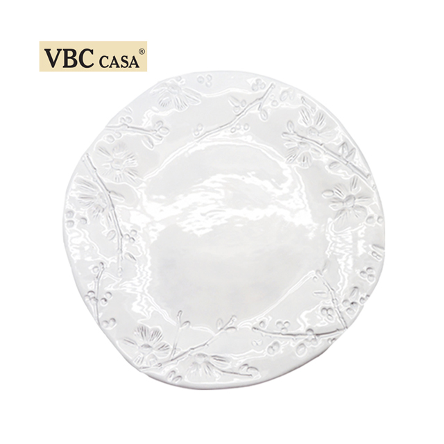 義大利VBC casa-簡約純白花朵系列29cm餐盤