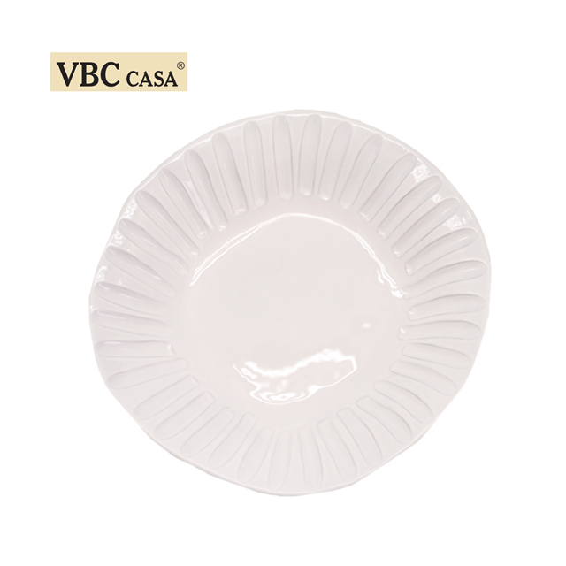 義大利VBC casa-簡約純白條紋系列24cm湯盤