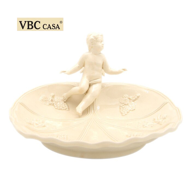 義大利VBC casa-限量手工浮雕系列 19cm立體天使造型小皿