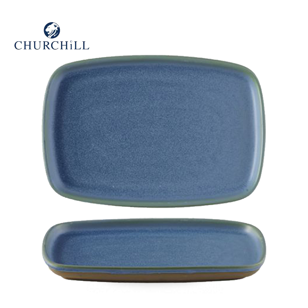 英國CHURCHiLL-Emerge Oslo Blue系列-藍色長方淺盤22x15cm