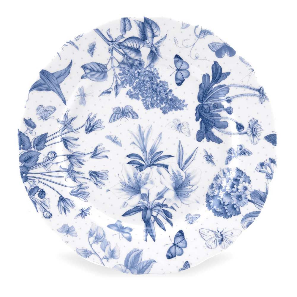 英國Portmeirion-Botanic Blue 淡雅植物藍系列-22cm餐盤(8.5吋)