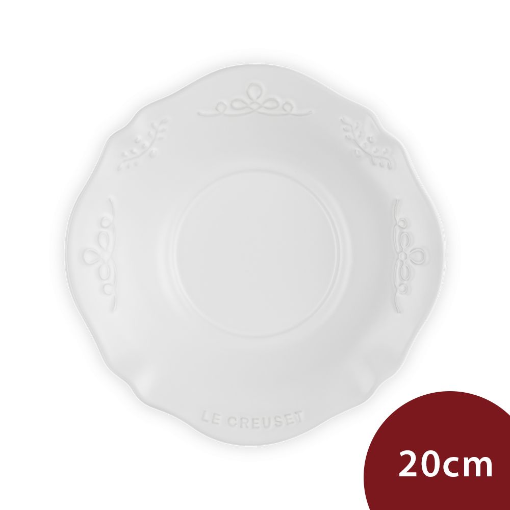 Le Creuset 永恆花蕾系列 深盤 餐盤 圓盤 20cm 棉花白