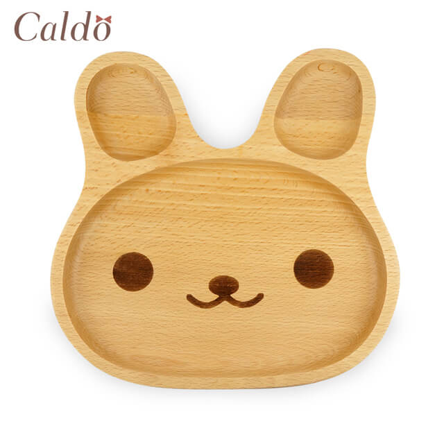 【Caldo卡朵生活】好心情兔兔造型櫸木餐盤-大眼睛