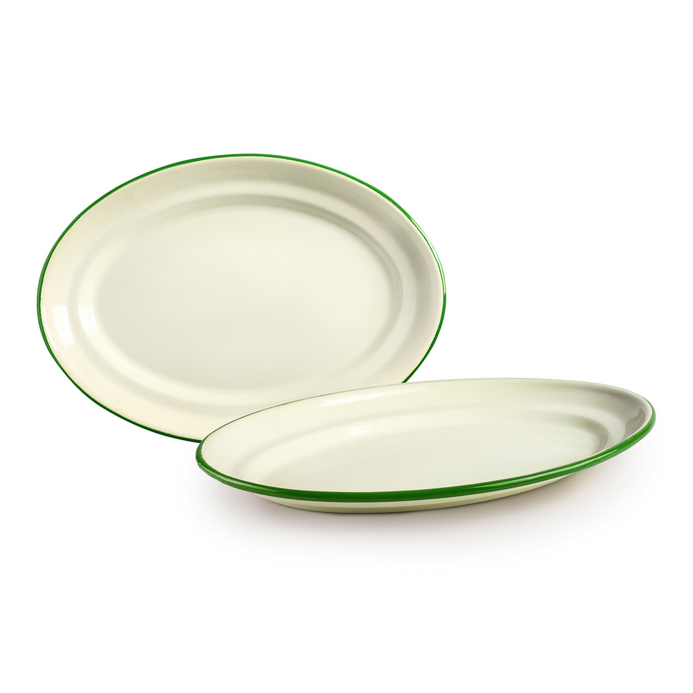 IBILI 橢圓琺瑯餐盤(米綠30cm)